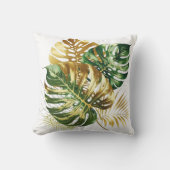 ラグジュアリーウォーターカラーモンステラ葉装飾用クッション クッション (正面)