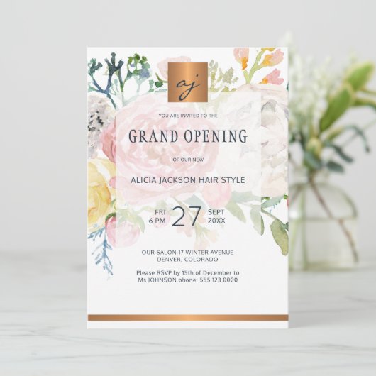 ラグジュアリーウォーター金ゴールド美しいサロングランドオープン 招待状 (スタンド正面)