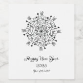 ラグジュアリーウサギラインアートワインボトルラベル ワインラベル (シングルラベル)