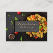 ラグジュアリーウッドディナーフードプレートデザインシェフケータリング 名刺 (正面)