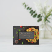 ラグジュアリーウッドディナーフードプレートデザインシェフケータリング 名刺 (スタンド正面)