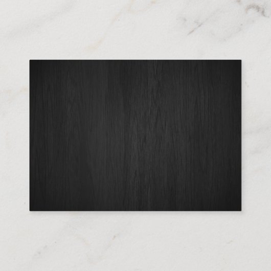 ラグジュアリーウッドデザインディナーフードプレートシェフケータリング 名刺 (裏面)