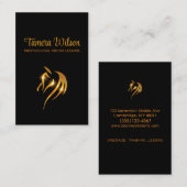 ラグジュアリーエクエストリアンホーストレーニング金ゴールドブラック 名刺 (正面/裏面)