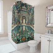 「ラグジュアリーエステート:アールデコ屋内プール」 シャワーカーテン (インサイチュ)