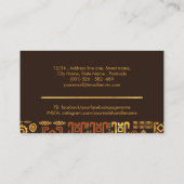 ラグジュアリーエスニックパターン – テラコッタブラウンと金ゴールド 名刺 (裏面)