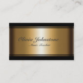 ラグジュアリーエフェクト金ゴールドとブラックミュージカルノート 名刺 (正面)
