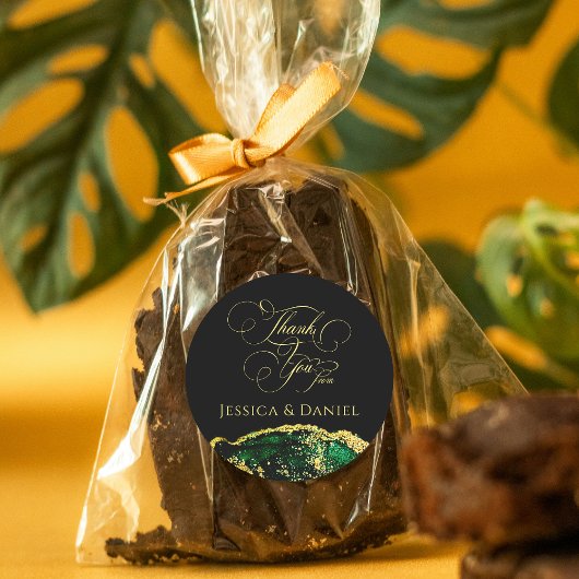 ラグジュアリーエメラルドグリーンカスタム金ゴールド ラウンドシール