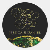 ラグジュアリーエメラルドグリーンカスタム金ゴールド ラウンドシール (正面)