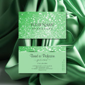 ラグジュアリーエメラルドグリーングリッタールミナンススターモダン 名刺