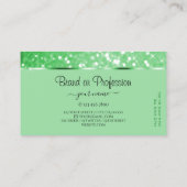 ラグジュアリーエメラルドグリーングリッタールミナンススターモダン 名刺 (裏面)