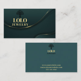 ラグジュアリーエメラルドグリーンジュエリー 名刺