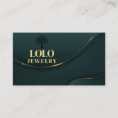 ラグジュアリーエメラルドグリーンジュエリー 名刺 (正面)