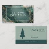 ラグジュアリーエメラルドグリーン&金ゴールドアゲートマーブル 名刺 (正面/裏面)