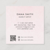 ラグジュアリーエレガントなピンクの水彩 スクエア名刺 (裏面)