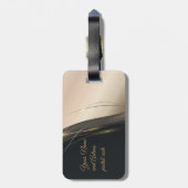 ラグジュアリーエレガントなブラックベージュ金ゴールドプロフェッショナル ラゲッジタグ (裏面縦)