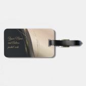 ラグジュアリーエレガントなブラックベージュ金ゴールドプロフェッショナル ラゲッジタグ (裏面横)