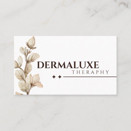 ラグジュアリーエレガントな植物性ソフトベージュ大理石箔 名刺 (正面)