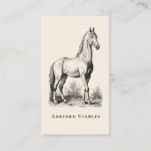 ラグジュアリーエレガントな馬術ヴィンテージ馬 名刺 (正面)