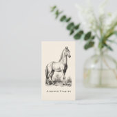 ラグジュアリーエレガントな馬術ヴィンテージ馬 名刺 (スタンド正面)