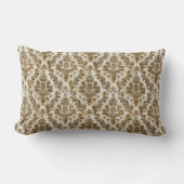 ラグジュアリーエレガントアイボリーダマスク ランバークッション (正面)