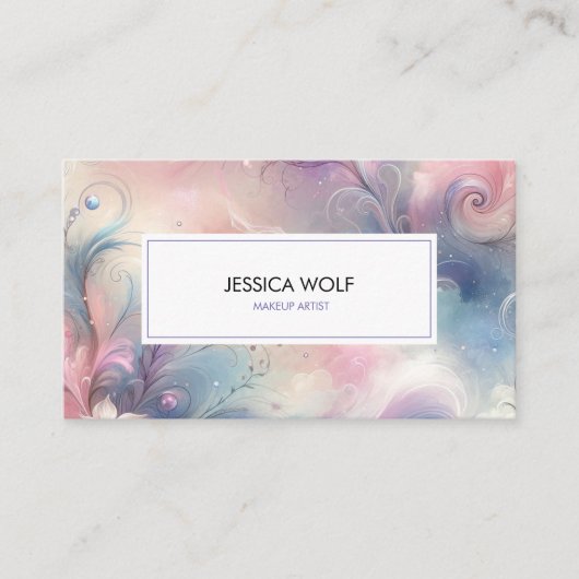 ラグジュアリーエレガントアモダンートウォーターカラー 名刺 (正面)