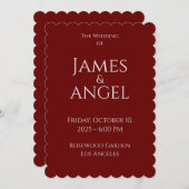 ラグジュアリーエレガントウェディング招待状 | 完全に編集可能 招待状 (正面/裏面)