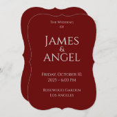 ラグジュアリーエレガントウェディング招待状 | 完全に編集可能 招待状 (正面/裏面)