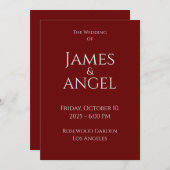 ラグジュアリーエレガントウェディング招待状 | 完全に編集可能 招待状 (正面/裏面)