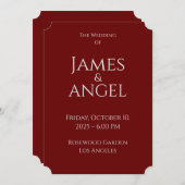 ラグジュアリーエレガントウェディング招待状 | 完全に編集可能 招待状 (正面/裏面)