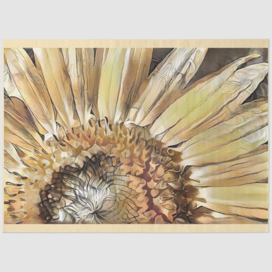 ラグジュアリーエレガントウォーターカラーサンフラワーコレクション 薄葉紙 (正面)