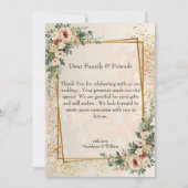 ラグジュアリーエレガントガーデン結婚フラワーズ サンキューカード (正面)