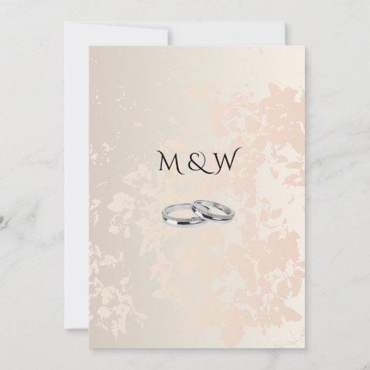 ラグジュアリーエレガントガーデン結婚フラワーズ サンキューカード (裏面)