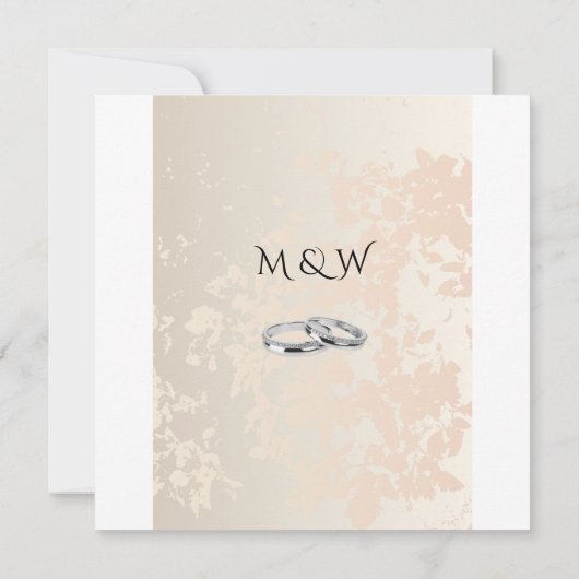 ラグジュアリーエレガントガーデン結婚フラワーズ セーブザデート (裏面)