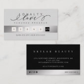 ラグジュアリーエレガントググレーブラックロイヤリティラブリワード ロイヤリティカード (正面/裏面)