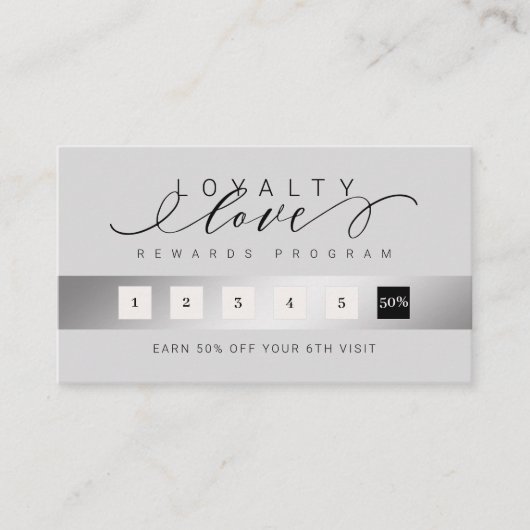 ラグジュアリーエレガントググレーブラックロイヤリティラブリワード ロイヤリティカード (正面)