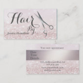 ラグジュアリーエレガントグラムフェイクグリッターアポイントメントカード 予約カード (正面/裏面)