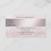 ラグジュアリーエレガントグラムフェイクグリッターアポイントメントカード 予約カード (裏面)
