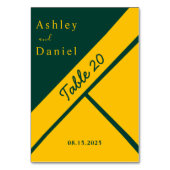 ラグジュアリーエレガントグリーンアンド金ゴールドギルデッドシック結婚ズ テーブルナンバー (裏面)