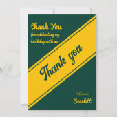 ラグジュアリーエレガントグリーンアンド金ゴールドシック誕生日 サンキューカード (正面)