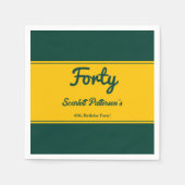 ラグジュアリーエレガントグリーンアンド金ゴールドシック40th誕生日 スタンダードカクテルナプキン (正面)