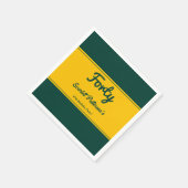 ラグジュアリーエレガントグリーンアンド金ゴールドシック40th誕生日 スタンダードカクテルナプキン (角)