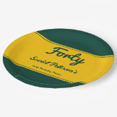 ラグジュアリーエレガントグリーンアンド金ゴールドシック40th誕生日 ペーパープレート (アングル)