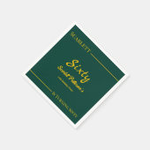 ラグジュアリーエレガントグリーンアンド金ゴールドモダン誕生日 スタンダードカクテルナプキン (角)