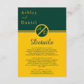 ラグジュアリーエレガントグリーンアンド金ゴールドモノグラム結婚ズ エンクロージャーカード (正面)