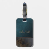 ラグジュアリーエレガントグリーンブラウンレザールック ラゲッジタグ (裏面縦)