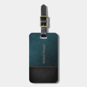 ラグジュアリーエレガントグリーンリーザルック ラゲッジタグ (正面縦)