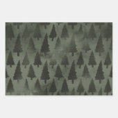 ラグジュアリーエレガントグリーン金ゴールドクリスマスホリデーツリー ラッピングペーパーシート (正面3)