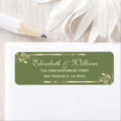 ラグジュアリーエレガントグリーン金ゴールド差出人住所ラベル ラベル (インサイチュ)