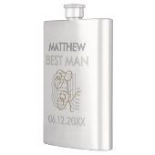 ラグジュアリーエレガントグレイ&金ゴールドネームモダンモノグラム フラスク (左)