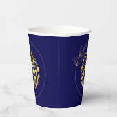 ラグジュアリーエレガントゴールデンネイビーグリッターラマダンカレム 紙コップ (右)